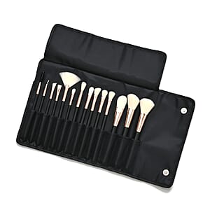 14pc Makeup Brush Set with Storage Bag - Black