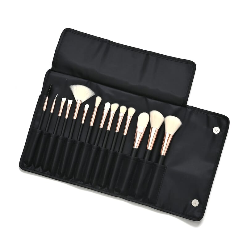 14pc Makeup Brush Set with Storage Bag - Black