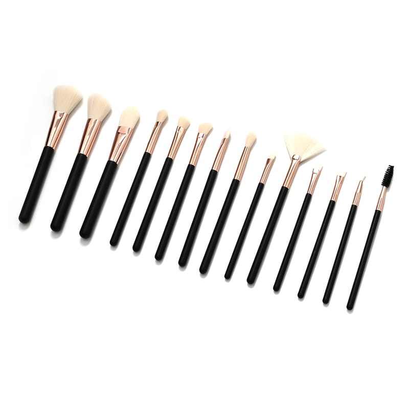 14pc Makeup Brush Set with Storage Bag - Black