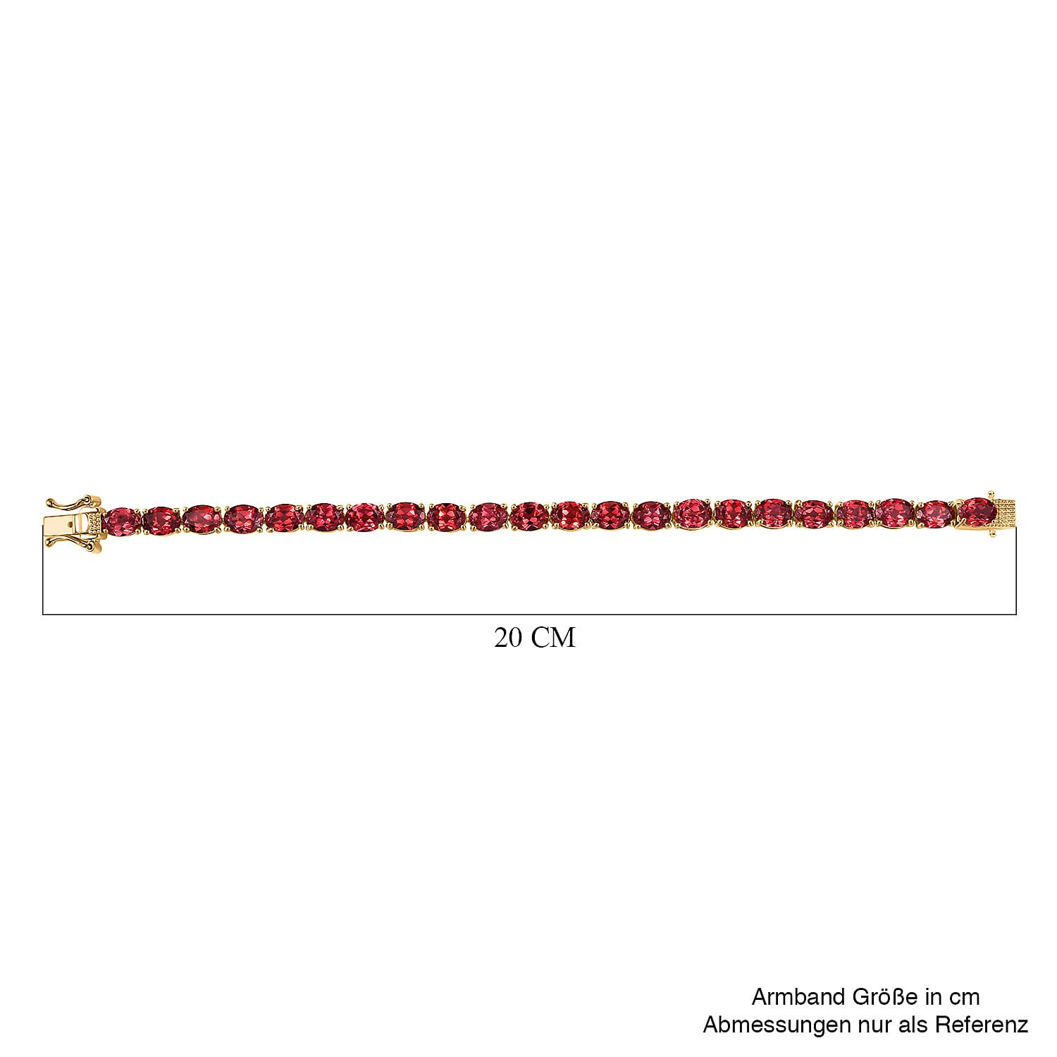 Lab Created Padparadscha Sapphire 39.00 ctw Bracelet in 18K Vermeil Yellow Gold Overr Sterling Silver (7.50 In)