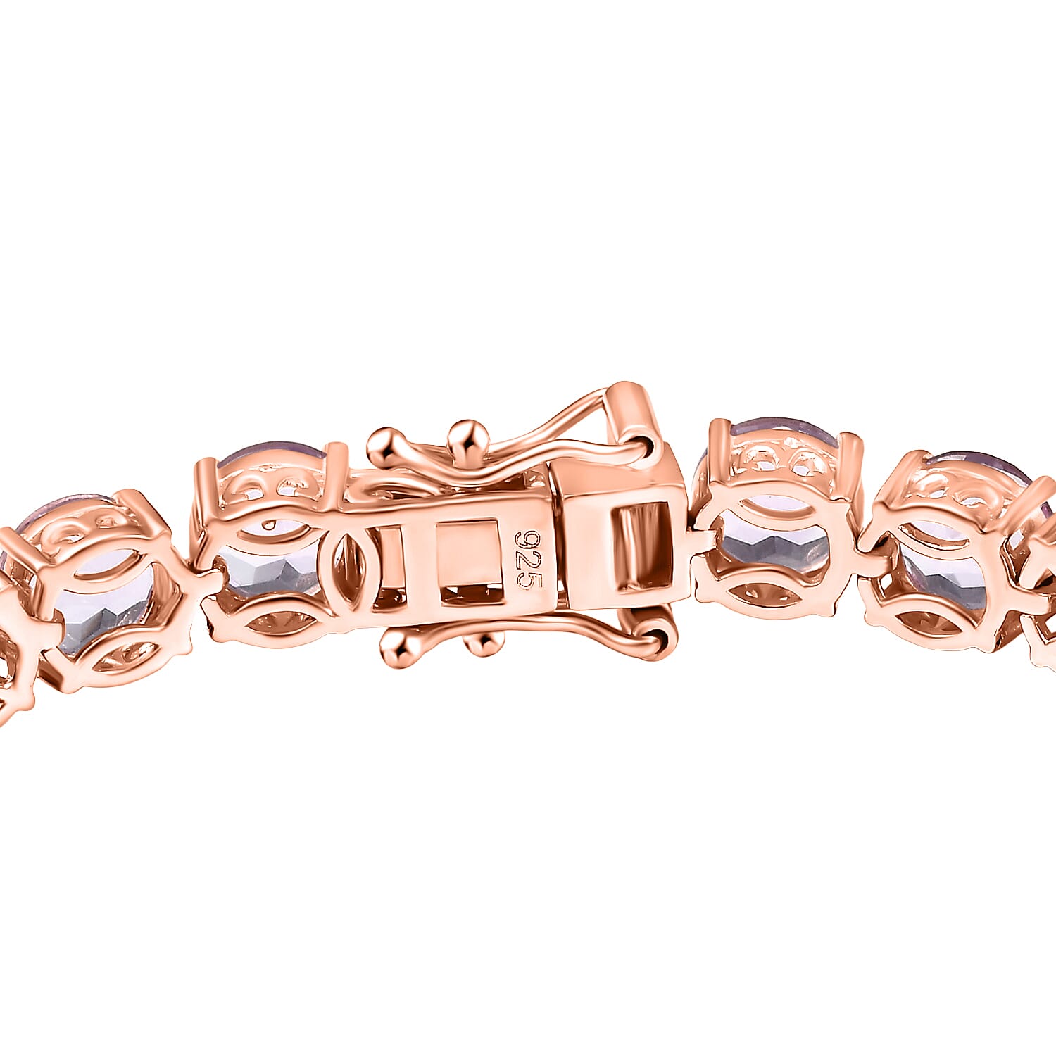 D'Joy Rose De France Amethyst 23.80 ctw Bracelet in 18K Vermeil Rose Gold Over Sterling Silver (7.50 In)