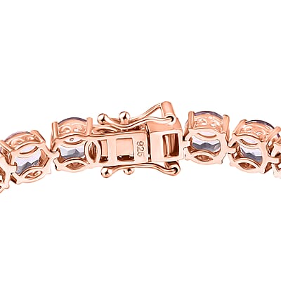 D'Joy Rose De France Amethyst 23.80 ctw Bracelet in 18K Vermeil Rose Gold Over Sterling Silver (7.50 In)