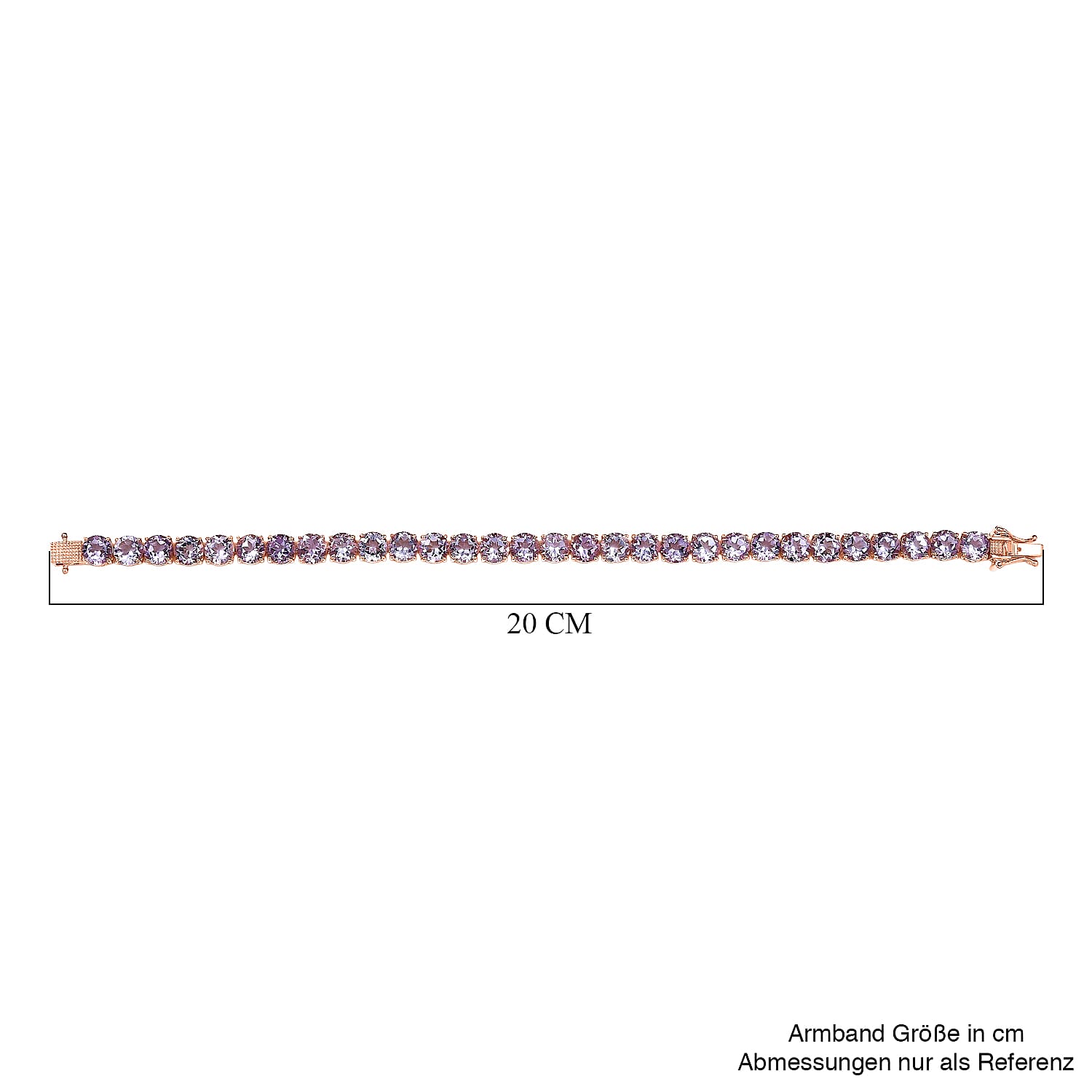 D'Joy Rose De France Amethyst 23.80 ctw Bracelet in 18K Vermeil Rose Gold Over Sterling Silver (7.50 In)