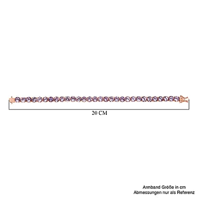 D'Joy Rose De France Amethyst 23.80 ctw Bracelet in 18K Vermeil Rose Gold Over Sterling Silver (7.50 In)