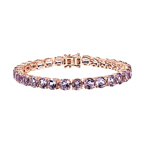 D'Joy Rose De France Amethyst 25.40 ctw Bracelet in 18K Vermeil Rose Gold Over Sterling Silver (8.00 In)