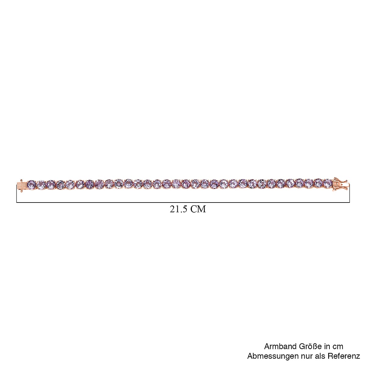 D'Joy Rose De France Amethyst 25.40 ctw Bracelet in 18K Vermeil Rose Gold Over Sterling Silver (8.00 In) image number 4