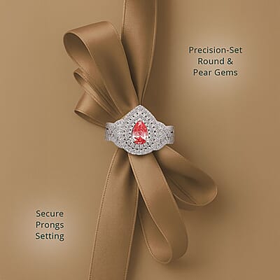 Luxuriant Lab Grown Pink Diamond (IR) (VS) and Lab Grown Diamond 1.00 ctw Royal Crown Ring in Platinum Over Sterling Silver (Size 10.0)