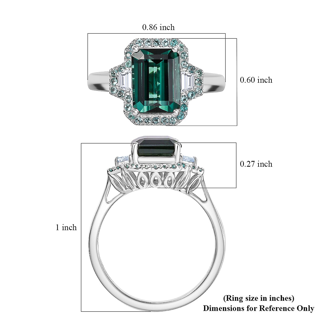 Certified & Appraised Rhapsody AAAA Pirineu Lagoon Tourmaline, Paraiba Tourmaline and E-F VS2 Diamond 5.25 ctw Halo Ring in 950 Platinum (Size 9.0) image number 5