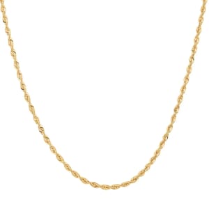 3.27mm Laser Rope Chain Necklace in 14K Yellow Gold 5.10 Grams 20 Inches