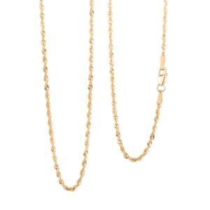 1.9mm Shinny Rope Chain Necklace in 10K Yellow Gold 1.60 Grams 20 Inches