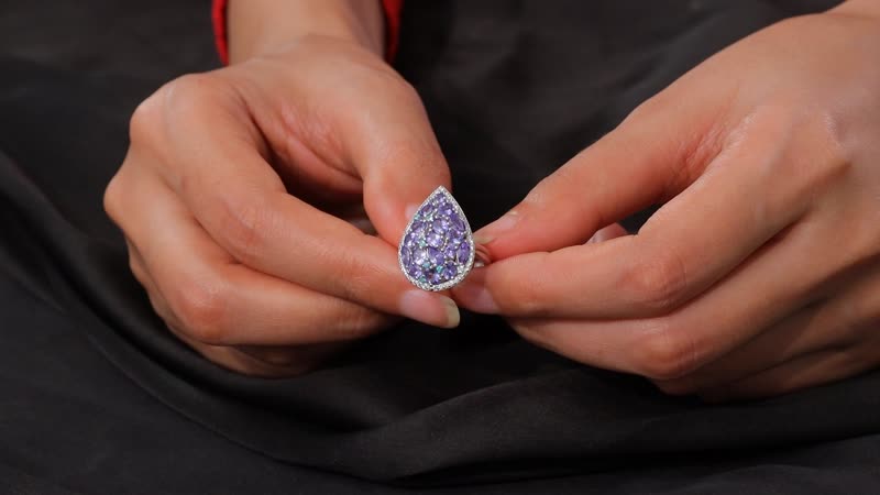 Premium Tanzanite, Multi Gemstone Ring in Rhodium Over Sterling Silver (Size 10.0) 3.50 ctw