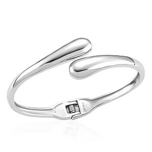 EverTrue Bypass Bangle Bracelet in Stainless Steel (7.50 In)