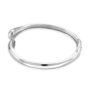 EverTrue Bypass Bangle Bracelet in Stainless Steel (7.50 In)
