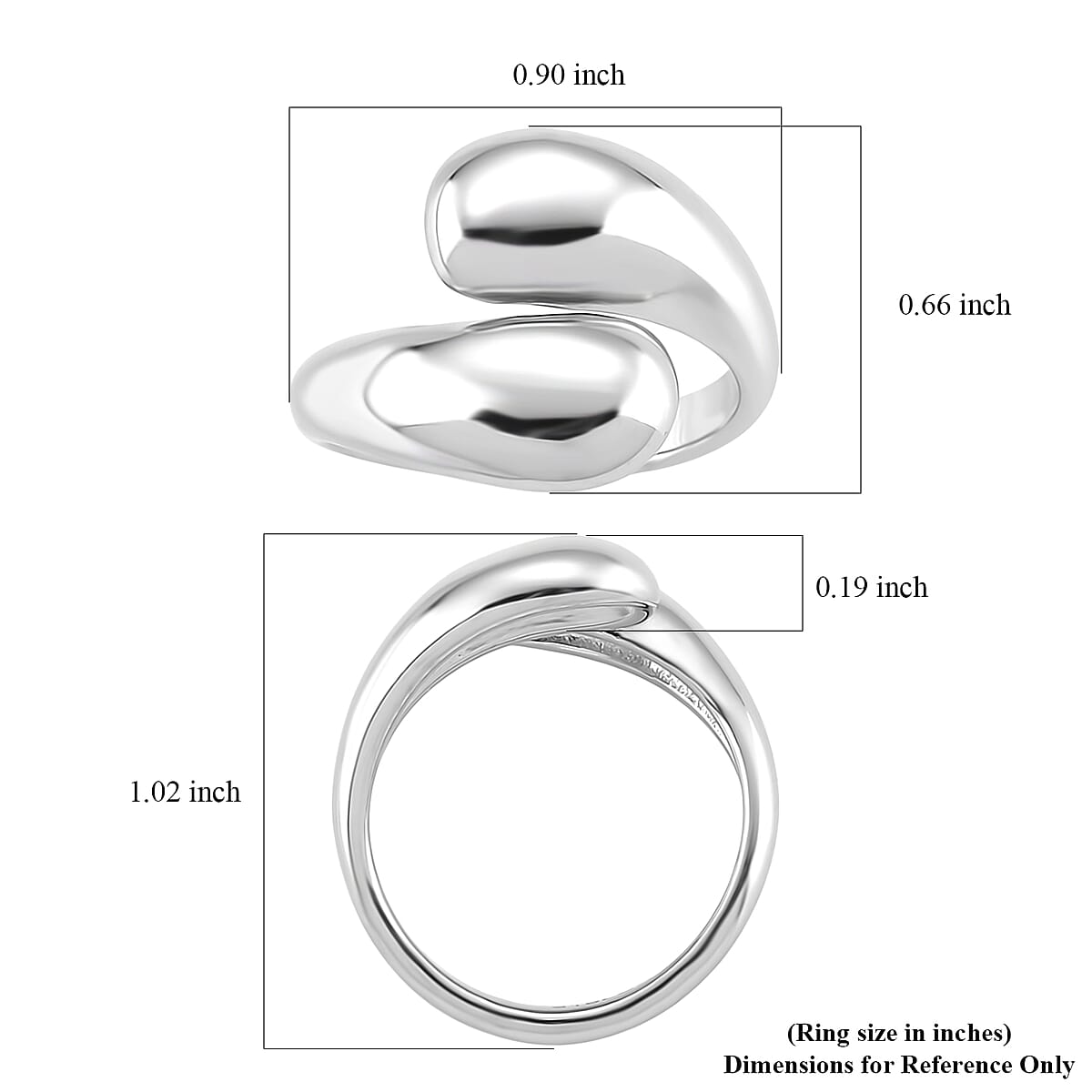Bypass Ring in Stainless Steel (Size 10.0) image number 5