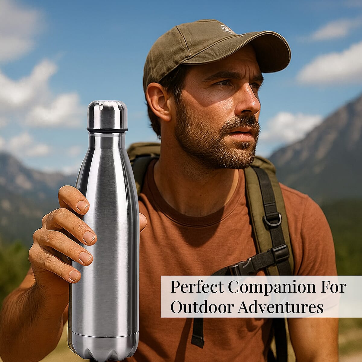 Silver Color Stainless Steel Double Wall 2pcs Bottles image number 2