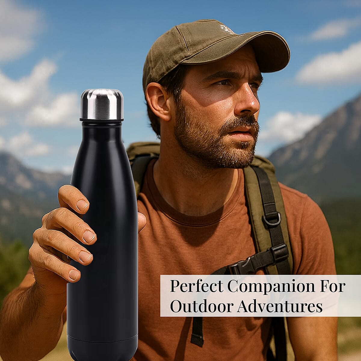 Black Stainless Steel Double Wall 2pcs Bottles image number 2