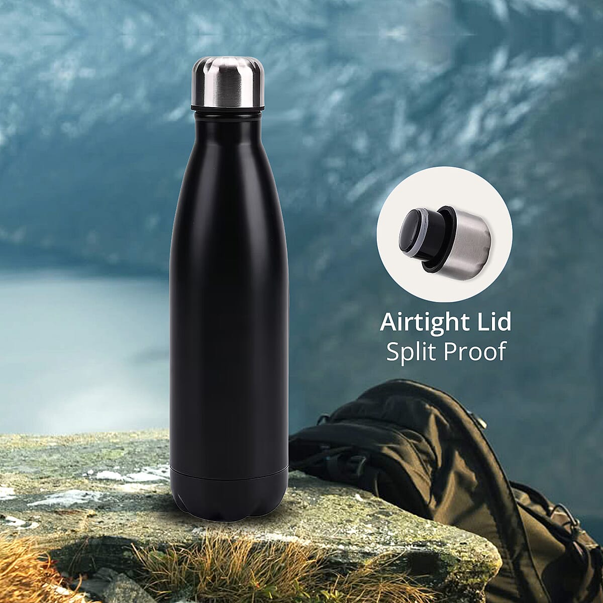 Black Stainless Steel Double Wall 2pcs Bottles image number 5