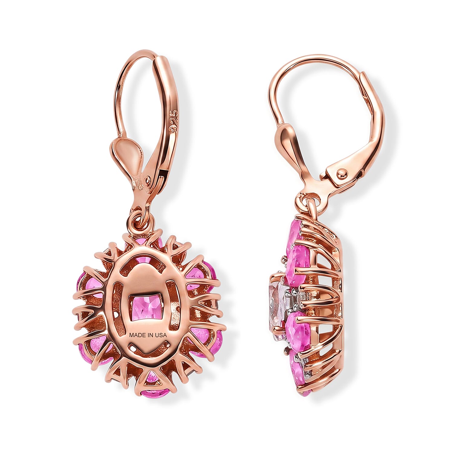 D'Joy Martha Rocha Kunzite and Multi Gemstone 5.00 ctw Sunrays Earrings in 18K Vermeil Rose Gold Over Sterling Silver