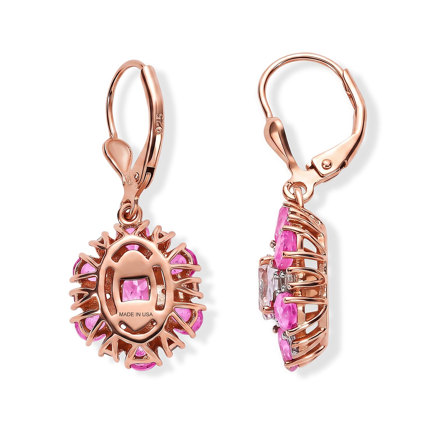D'Joy Martha Rocha Kunzite and Multi Gemstone 5.00 ctw Sunrays Earrings in 18K Vermeil Rose Gold Over Sterling Silver