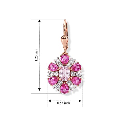 D'Joy Martha Rocha Kunzite and Multi Gemstone 5.00 ctw Sunrays Earrings in 18K Vermeil Rose Gold Over Sterling Silver