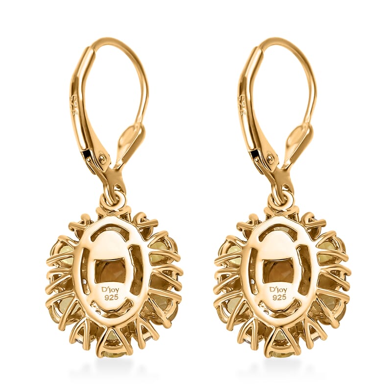 D'Joy Premium Brazilian Heliodor and Multi Gemstone 4.15 ctw Sunrays Earrings in 18K Vermeil Yellow Gold Over Sterling Silver