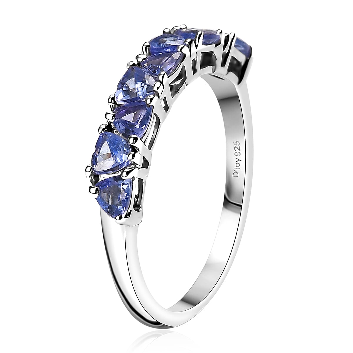 D'Joy Tanzanite 1.20 ctw Ring in Rhodium Over Sterling Silver (Size 8.0) image number 3