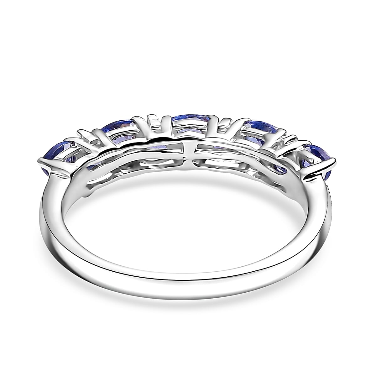 D'Joy Tanzanite 1.20 ctw Ring in Rhodium Over Sterling Silver (Size 8.0) image number 4