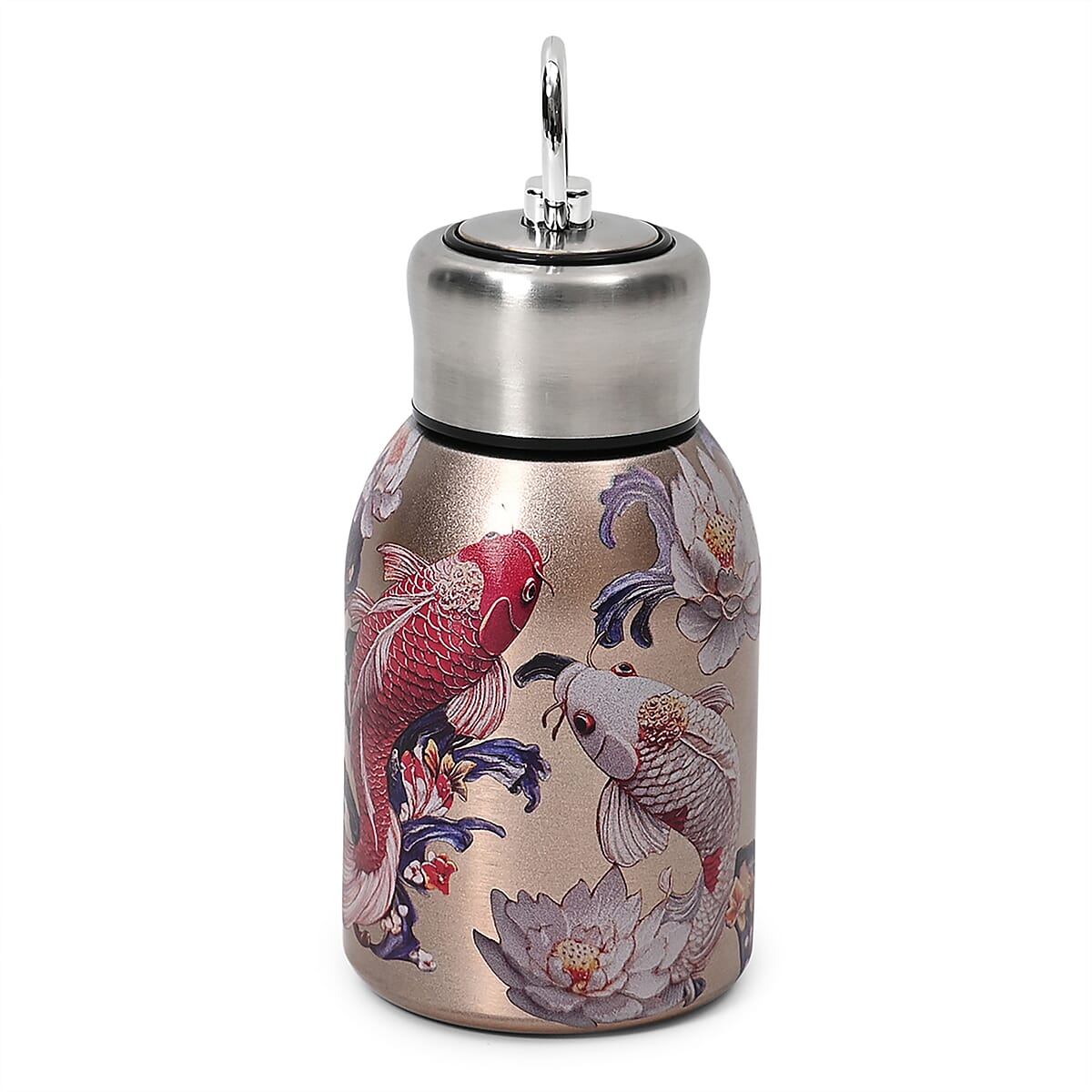Koi Fish and Lotus Pattern 260ml Double Wall Stainless Steel Water Bottle image number 0