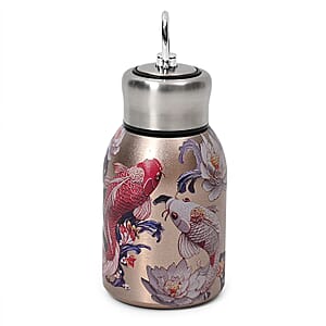 Koi Fish and Lotus Pattern 260ml Double Wall Stainless Steel Water Bottle