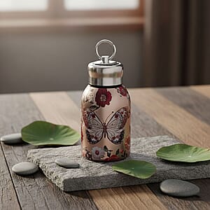 Butterfly Pattern 260ml Double Wall Stainless Steel Water Bottle