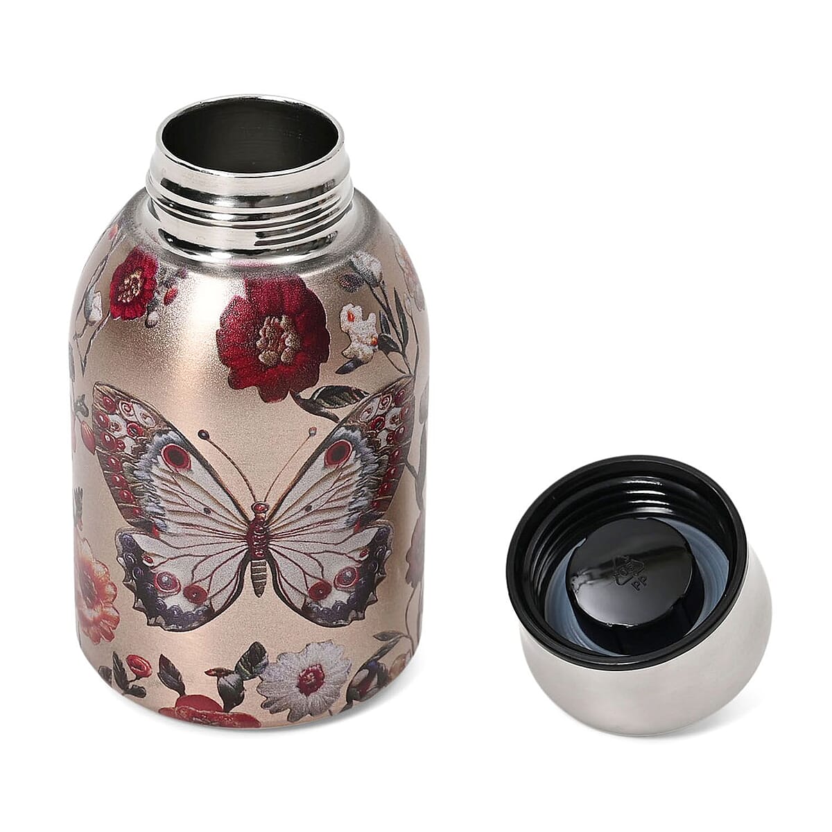 Butterfly Pattern 260ml Double Wall Stainless Steel Water Bottle image number 3