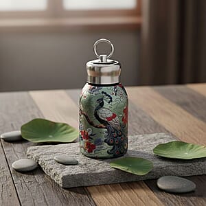 Peacock Pattern 260ml Double Wall Stainless Steel Water Bottle