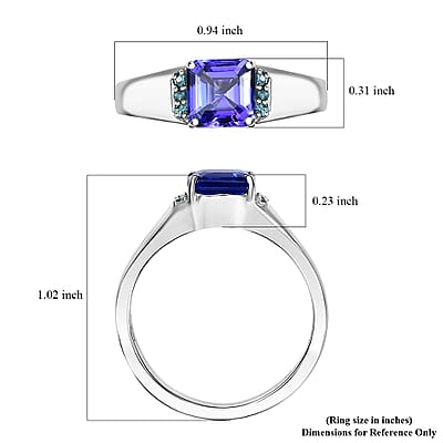 Certified & Appraised Rhapsody AAAA Asscher Cut Tanzanite and Paraiba Tourmaline 2.50 ctw Mens Ring in 950 Platinum (Size 10.0) 8.50 Grams (Del. in 10-12 Days) 