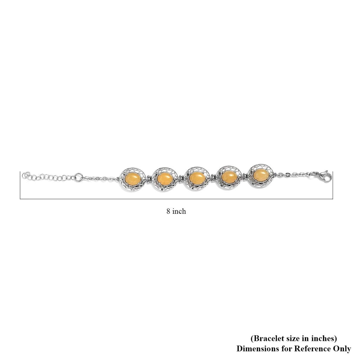Yellow Aventurine 13.80 ctw Bracelet in Stainless Steel (6.50 In) image number 4