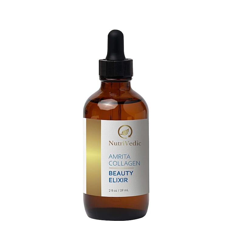 NutriVedic Amrita Collagen Beauty Elixir Supplement (2oz) Made in US