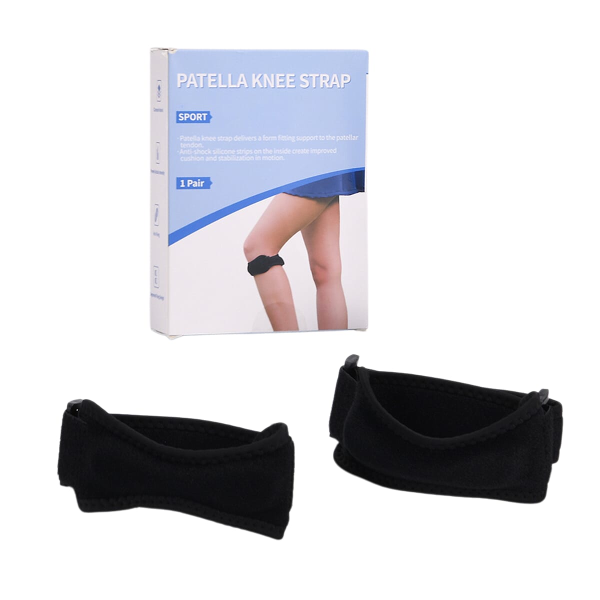 Black One Pair of Patellar Girdle - One Size Fits All image number 5