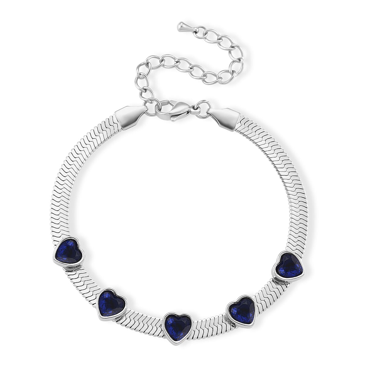 EverTrue Quintessence of Love Blue Austrian Crystal Bracelet in Stainless Steel (7.50-9.0In) image number 0