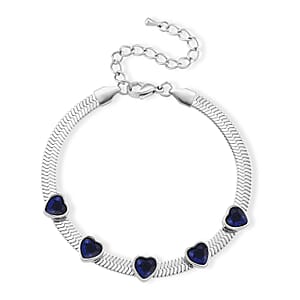 EverTrue Quintessence of Love Blue Austrian Crystal Bracelet in Stainless Steel (7.50-9.0In)