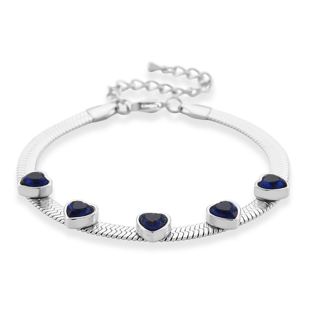 EverTrue Quintessence of Love Blue Austrian Crystal Bracelet in Stainless Steel (7.50-9.0In) image number 2