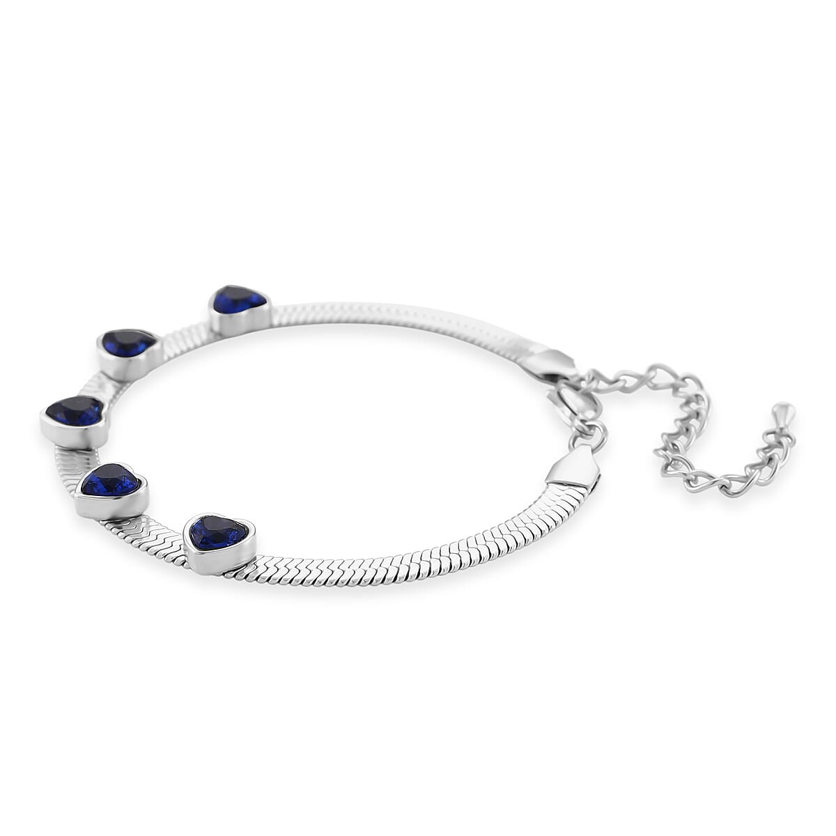 EverTrue Quintessence of Love Blue Austrian Crystal Bracelet in Stainless Steel (7.50-9.0In) image number 3