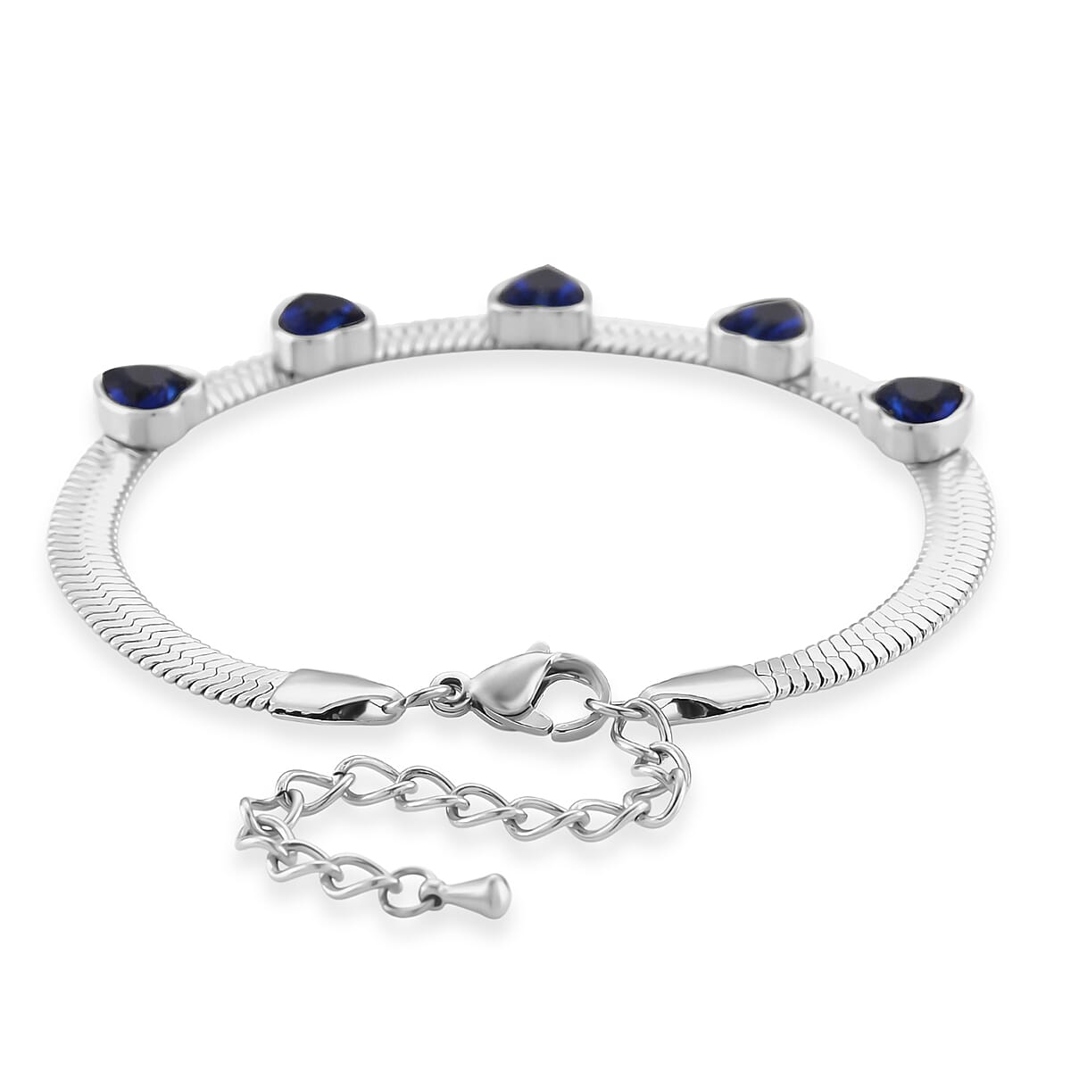 EverTrue Quintessence of Love Blue Austrian Crystal Bracelet in Stainless Steel (7.50-9.0In) image number 4