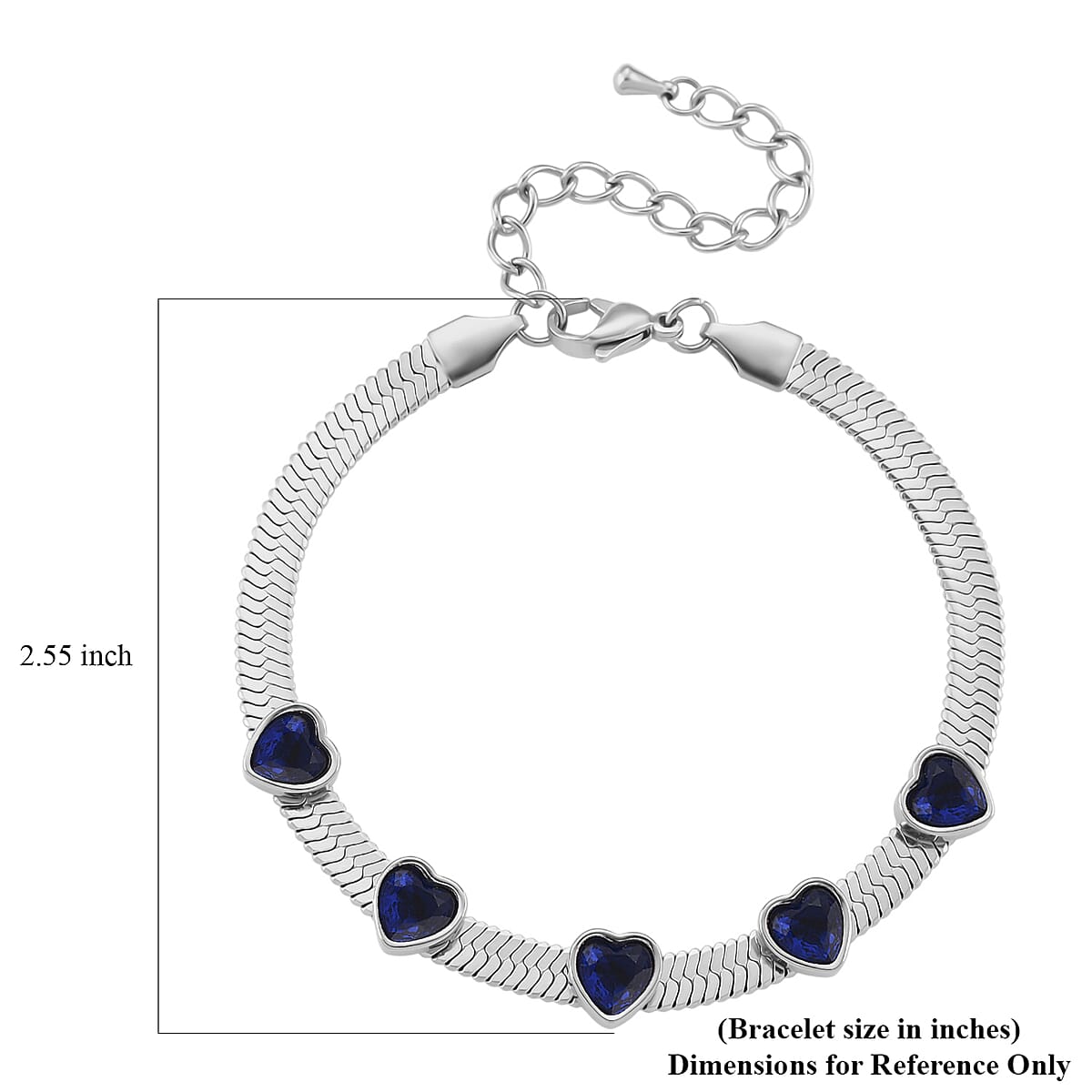 EverTrue Quintessence of Love Blue Austrian Crystal Bracelet in Stainless Steel (7.50-9.0In) image number 6