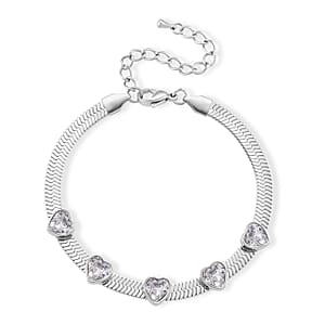 EverTrue Quintessence of Love Austrian Crystal Bracelet in Stainless Steel (7.50-9.0In)