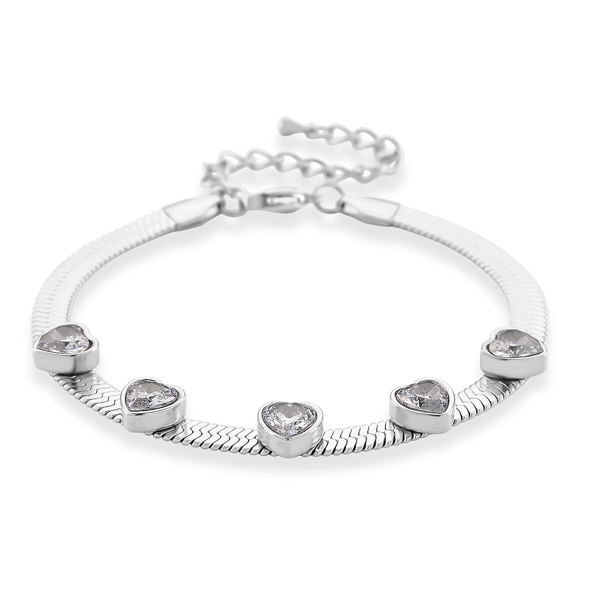 EverTrue Quintessence of Love Austrian Crystal Bracelet in Stainless Steel (7.50-9.0In) image number 2