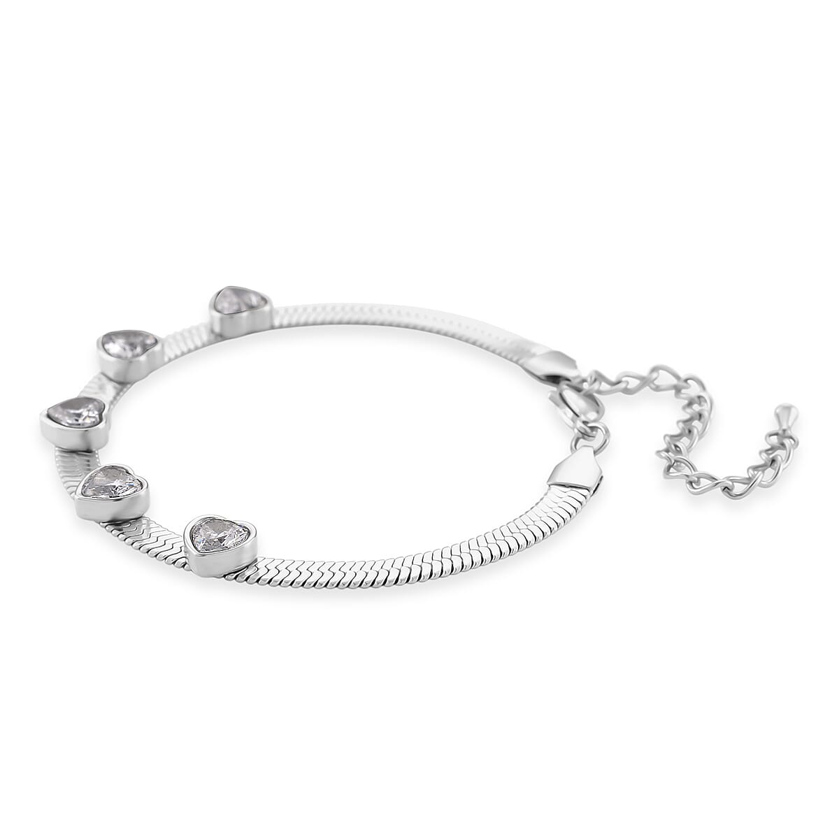 EverTrue Quintessence of Love Austrian Crystal Bracelet in Stainless Steel (7.50-9.0In) image number 3