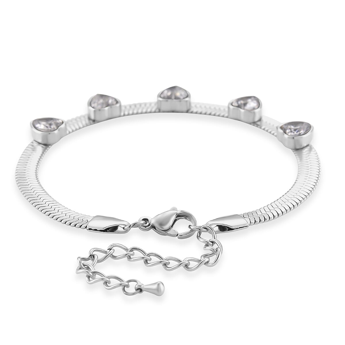 EverTrue Quintessence of Love Austrian Crystal Bracelet in Stainless Steel (7.50-9.0In) image number 4