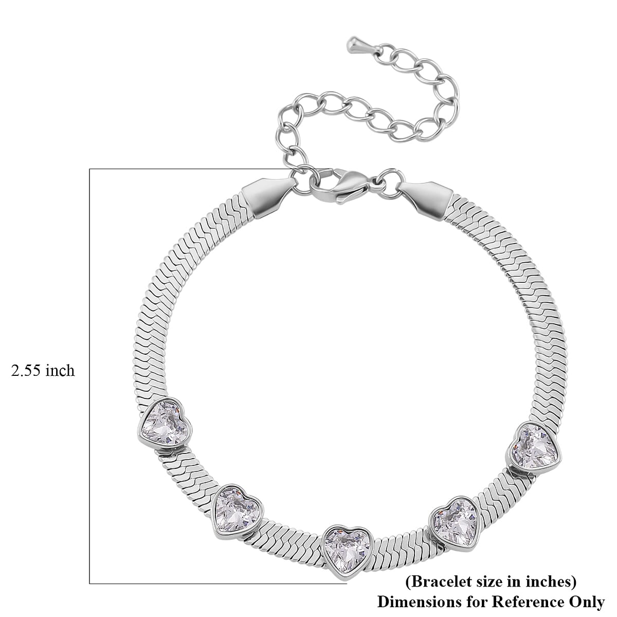 EverTrue Quintessence of Love Austrian Crystal Bracelet in Stainless Steel (7.50-9.0In) image number 6