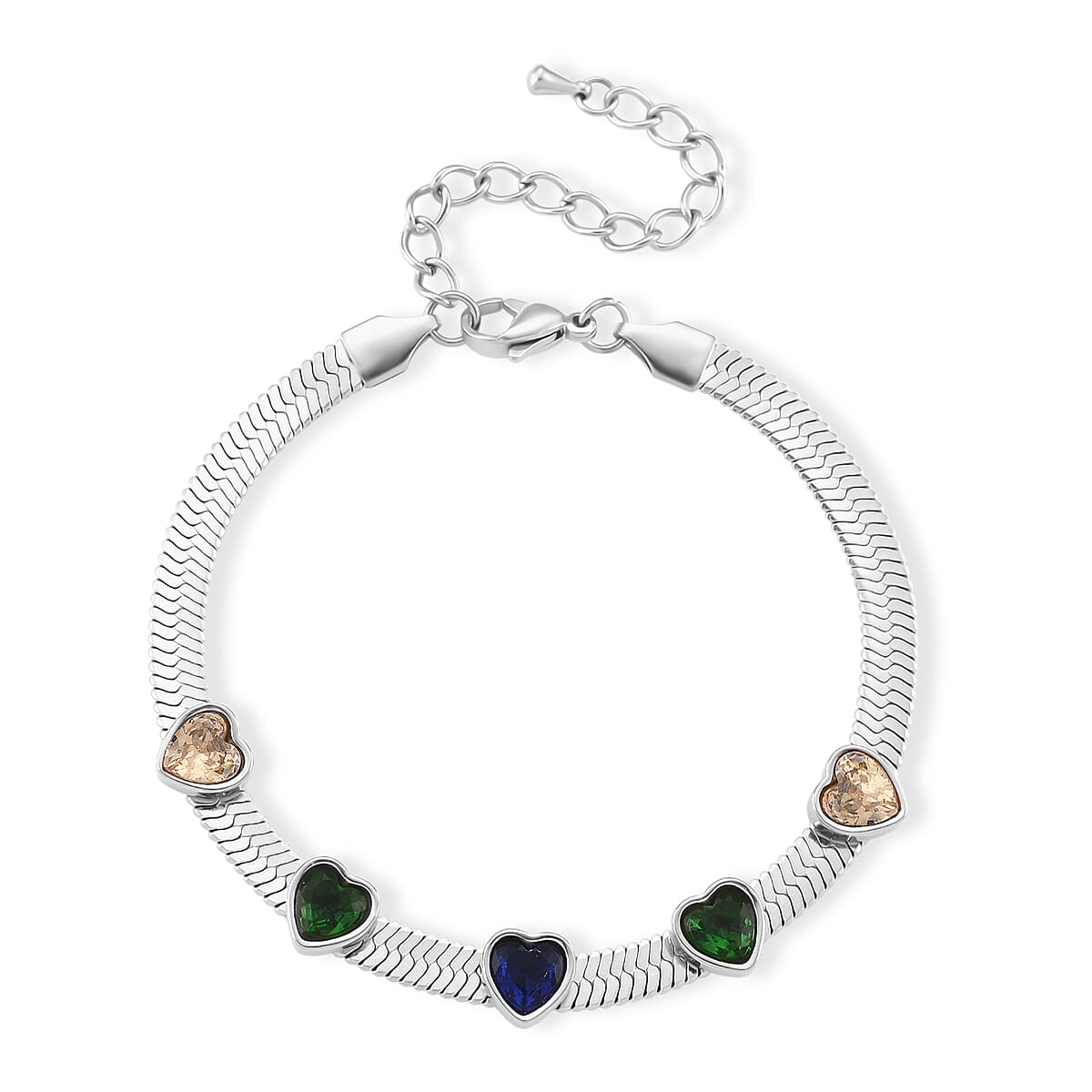 EverTrue “Quintessence of Love” Multi Color Austrian Crystal Bracelet in Stainless Steel (7.50-9.0In) image number 0