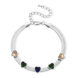 EverTrue “Quintessence of Love” Multi Color Austrian Crystal Bracelet in Stainless Steel (7.50-9.0In)