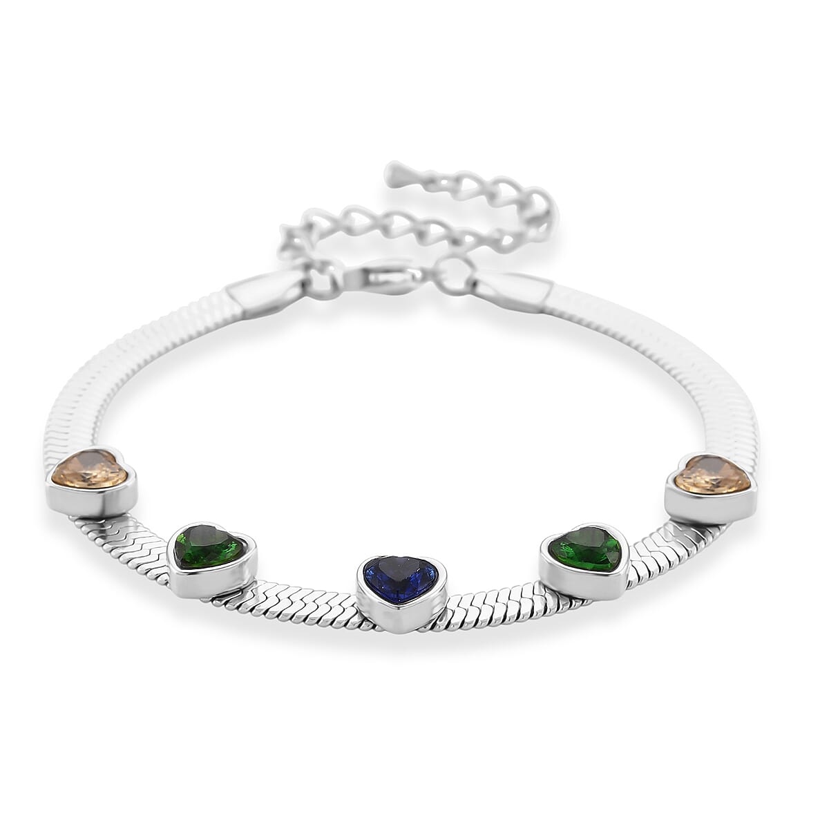 EverTrue “Quintessence of Love” Multi Color Austrian Crystal Bracelet in Stainless Steel (7.50-9.0In) image number 2